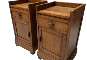 Two Art Deco Modernist Nightstands or Bedside Tables, 1920s